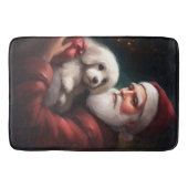 サンタクロースのクリスマスとコットン・ド・トリュア バスマット (正面)