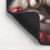 サンタクロースのクリスマスとコットン・ド・トリュア マウスパッド (コーナー)