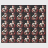 サンタクロースのクリスマスとコットン・ド・トリュア ラッピングペーパー (フラット)