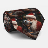 サンタクロースのクリスマスとブルーティック ネクタイ (ロール)