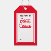 サンタクロースのクリスマスに届赤と白く ギフトタグ (正面)