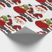 サンタクロースのクリスマスのギフト用包装紙 ラッピングペーパー (角)