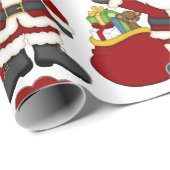 サンタクロースのクリスマスのギフト用包装紙 ラッピングペーパー (ロールコーナー)