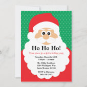 サンタクロースのクリスマスのパーティの招待状 招待状 (正面)