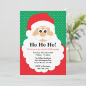 サンタクロースのクリスマスのパーティの招待状 招待状 (スタンド正面)