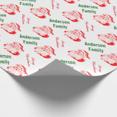 サンタクロースのクリスマスの休日のモノグラム ラッピングペーパー (角)