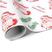 サンタクロースのクリスマスの休日のモノグラム ラッピングペーパー (ロールコーナー)