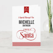 サンタクロースのクリスマスの休日の挨拶状から シーズンカード (正面)