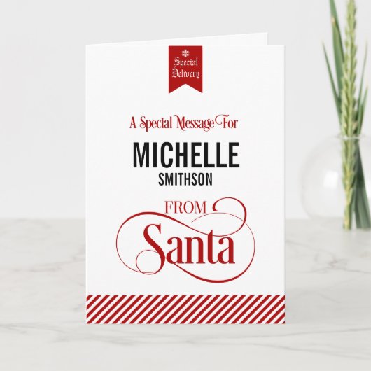 サンタクロースのクリスマスの休日の挨拶状から シーズンカード (正面)