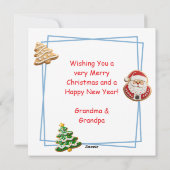 サンタクロースのクリスマスの可愛パーソナライズされたい シーズンカード (裏面)