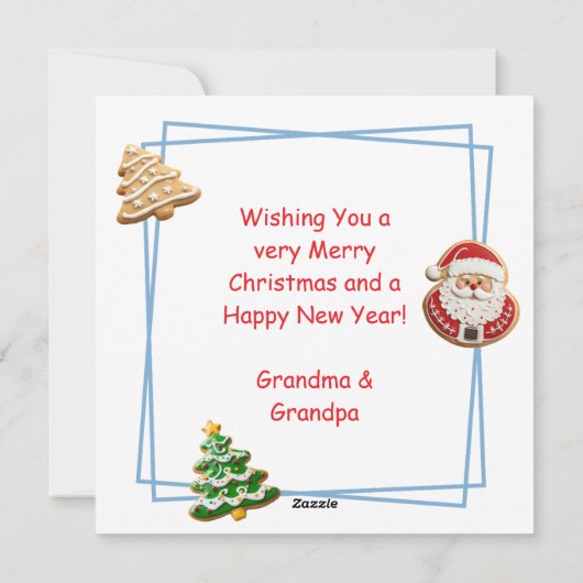 サンタクロースのクリスマスの可愛パーソナライズされたい シーズンカード (裏面)