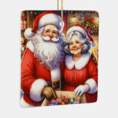 サンタクロースのクリスマスの可愛パーソナライズされたい セラミックオーナメント (右)