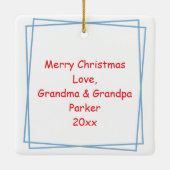 サンタクロースのクリスマスの可愛パーソナライズされたい セラミックオーナメント (裏面)