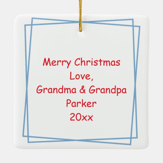 サンタクロースのクリスマスの可愛パーソナライズされたい セラミックオーナメント (裏面)