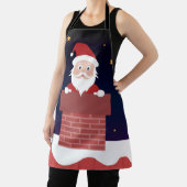 サンタクロースのクリスマスの夜の煙突の下 エプロン (インサイチュ)
