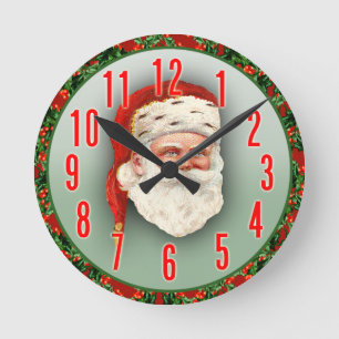 サンタクロースのクリスマスの時計 ラウンド壁時計