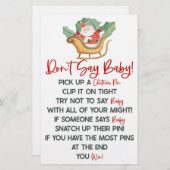 サンタクロースのクリスマスは赤ちゃんシャワーのゲームを言わない 便箋 (正面/裏面)