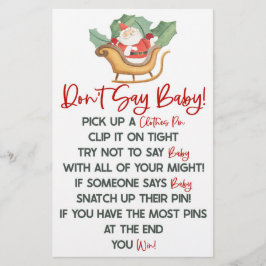 サンタクロースのクリスマスは赤ちゃんシャワーのゲームを言わない 便箋