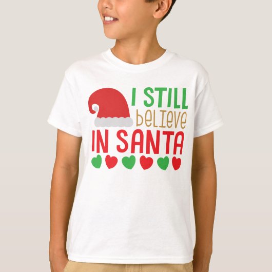 サンタクロースのクリスマスを信じて Tシャツ (正面)