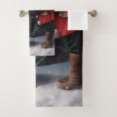 サンタクロースのクリスマスを巡るトレイング・ウォーカーコンクルーズ バスタオルセット (インサイチュ)