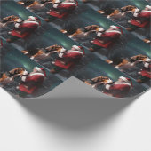 サンタクロースのクリスマスを巡るトレイング・ウォーカーコンクルーズ ラッピングペーパー (角)