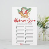 サンタクロースのクリスマスアルファベビーシャワーゲーム 便箋 (スタンド正面)