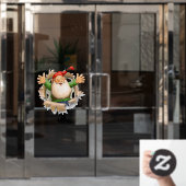 サンタクロースのクリスマスウィンドウデコール ウィンドウサイン (オフィスドア)