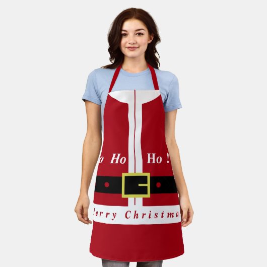 サンタクロースのクリスマスエプロン エプロン (着用した状態)