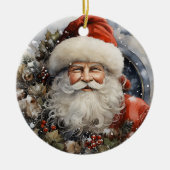 サンタクロースのクリスマスオーナメント セラミックオーナメント (正面)