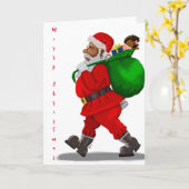 サンタクロースのクリスマスカード カード (黄色い花)