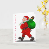 サンタクロースのクリスマスカード カード (黄色い花)