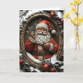 サンタクロースのクリスマスカード カード (黄色い花)