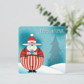 サンタクロースのクリスマスカード サンキューカード (スタンド正面)