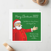 サンタクロースのクリスマスカード ノートカード (正面/裏面インサイチュ)