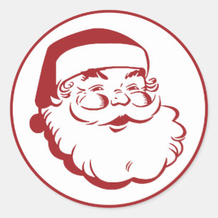 サンタクロースのクリスマスギフトシール ラウンドシール