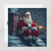 サンタクロースのクリスマスグリーティングカード シーズンカード (正面/裏面)