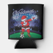 サンタクロースのクリスマスサッカーマグカップ 缶クーラー (正面)