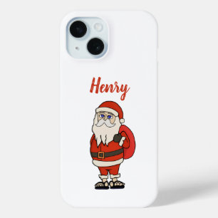 サンタクロースのクリスマスサンダル iPhone 15ケース