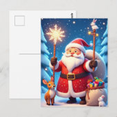 サンタクロースのクリスマスシーン ポストカード (正面/裏面)