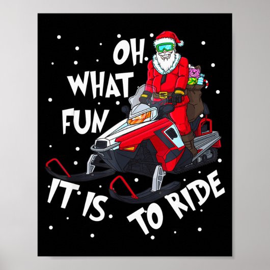 サンタクロースのクリスマススノーシューを履いて楽しむ ポスター (正面)