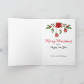 サンタクロースのクリスマスツリーのパーソナライズ署名 シーズンカード (内部)