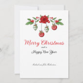 サンタクロースのクリスマスツリーのパーソナライズ署名 シーズンカード (裏面)