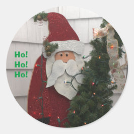 サンタクロースのクリスマスツリーライト ラウンドシール