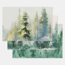 サンタクロースのクリスマスツリーラッピング紙 ラッピングペーパーシート