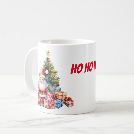 サンタクロースのクリスマスツリー コーヒーマグカップ (正面左)