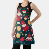 サンタクロースのクリスマスデコレーションの水柄 エプロン (インサイチュ)