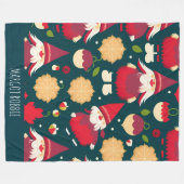 サンタクロースのクリスマスデコレーションの水柄 フリースブランケット (正面(横))