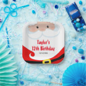 サンタクロースのクリスマスバースデーパーティー ペーパープレート (パーティー)