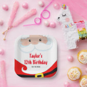 サンタクロースのクリスマスバースデーパーティー ペーパープレート (パーティー)