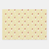 サンタクロースのクリスマスパターン ラッピングペーパーシート (正面3)